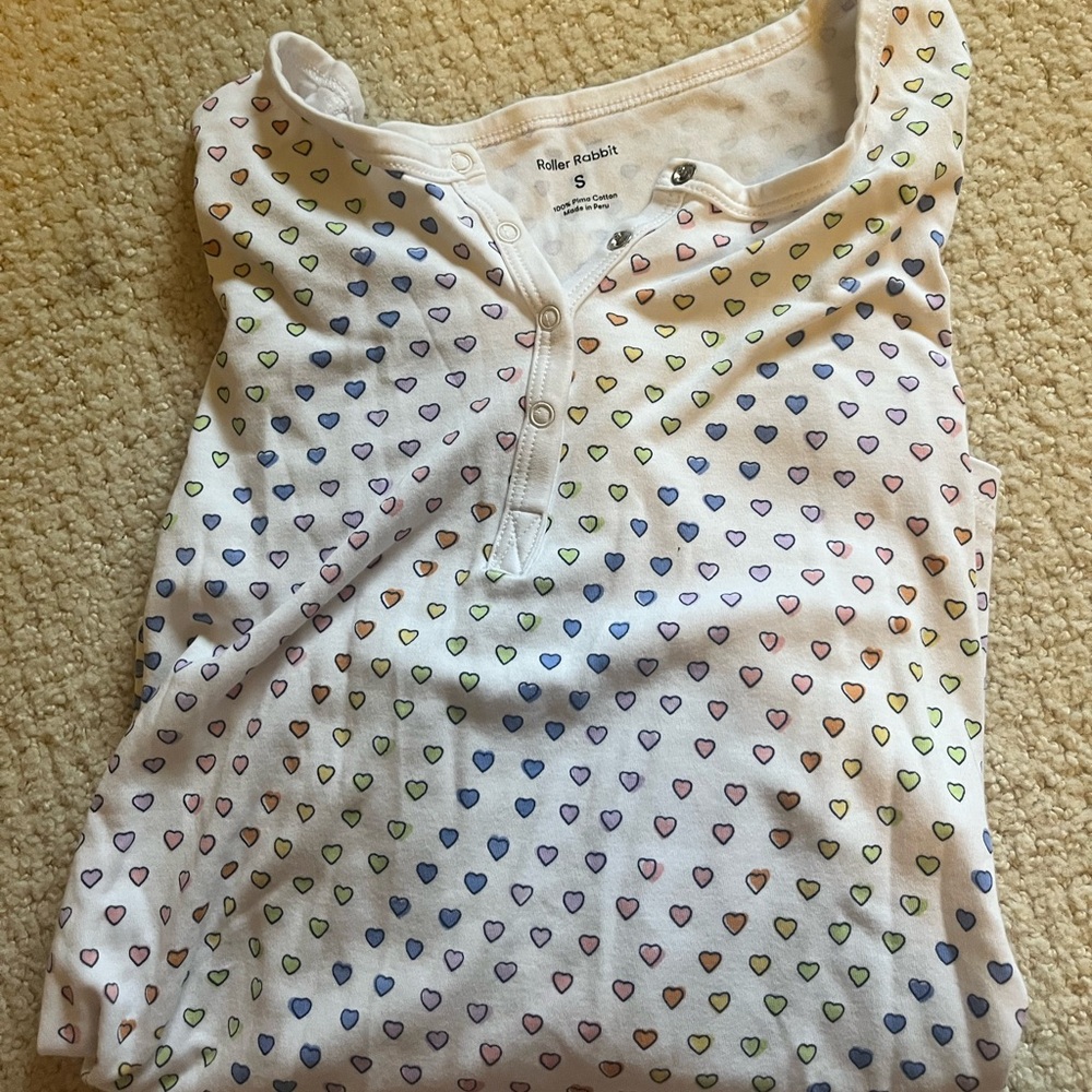 Roller rabbit women’s heart pajamas - rainbow